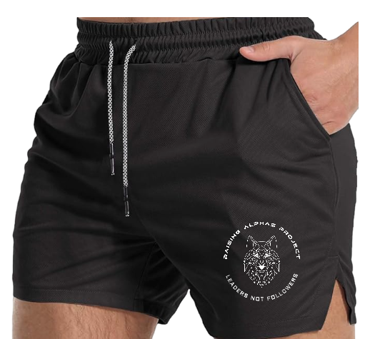 Raising Alphas Project Men’s Training Shorts – “Leaders Not Followers” Edition